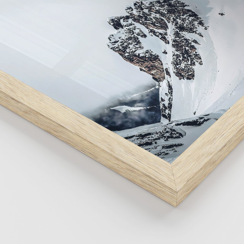 Zestaw obrazy w ramie 30x40 galeria - Retro, krajobraz, góry, zima, zamek - rama drewno