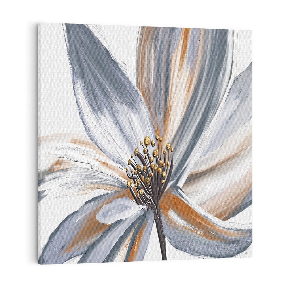 Obraz na płótnie 70x70 - Olejne kwiaty - wyraz emocji - kwiaty, malowane