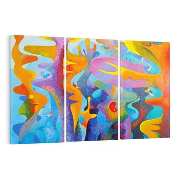 Obraz na płótnie 120x80 - Płomienne Tańce Abstrakcji - energetyczna abstrakcja, dziwne formy