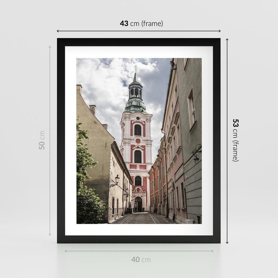 Plakat w ramie 40x50 - Magia perspektywy uliczki - uliczka, perspektywa - rama czarna