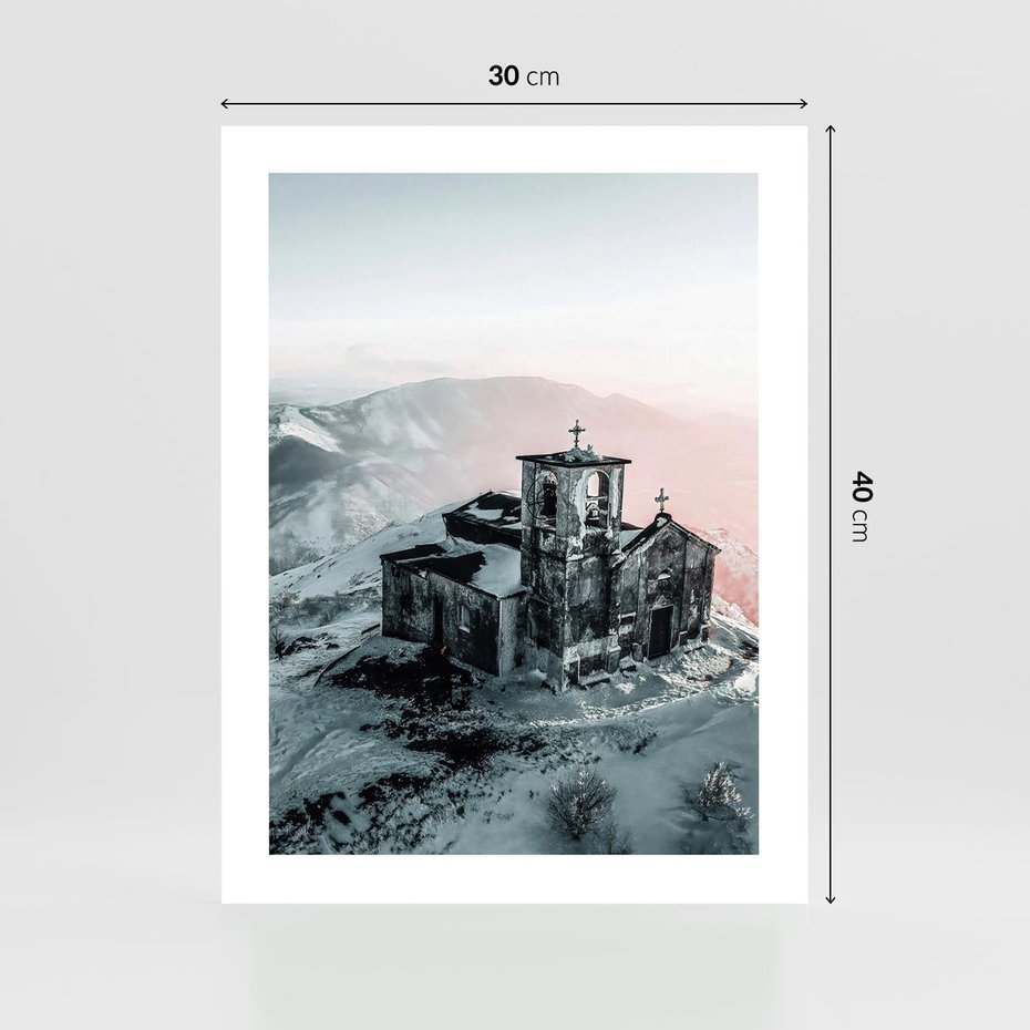 Plakat bez ramy 30x40 - Stary Kościół w Górach - stary kościół, ruiny