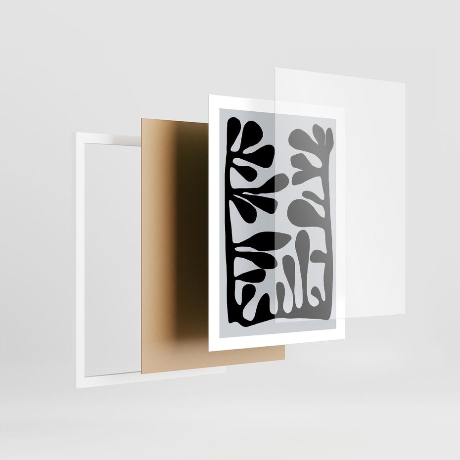 Plakat w ramie 50x70 - Taniec Kształtów - matisse, sztuka nowoczesna - rama biała