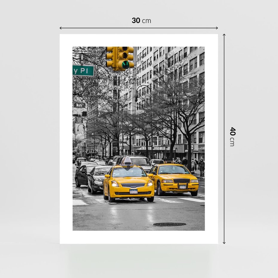 Plakat bez ramy 30x40 - Taksówki w Nowym Jorku - taksówki, Nowy Jork