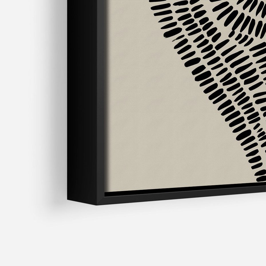 Obraz w ramie 50x70 - Nowoczesne Spektrum Wyobraźni - boho plakat, czarne kropki kreski - rama czarna