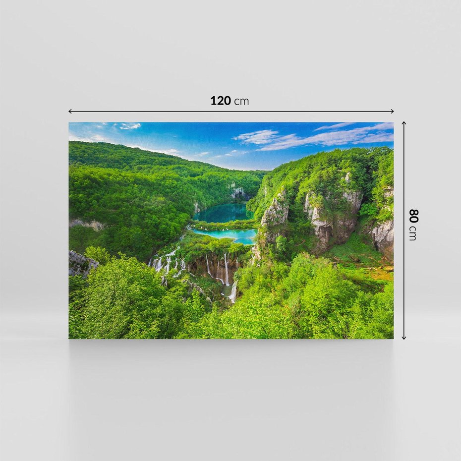 Obraz na płótnie 120x80 - Jeziora Pitwickie: urok Chorwacji - Jeziora, Pitwickie