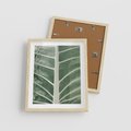 Plakat w ramie 40x50 - Zielone Wielkości: Zbliżenie Liścia - zbliżenie duz liść, jasna zieleń - rama drewno