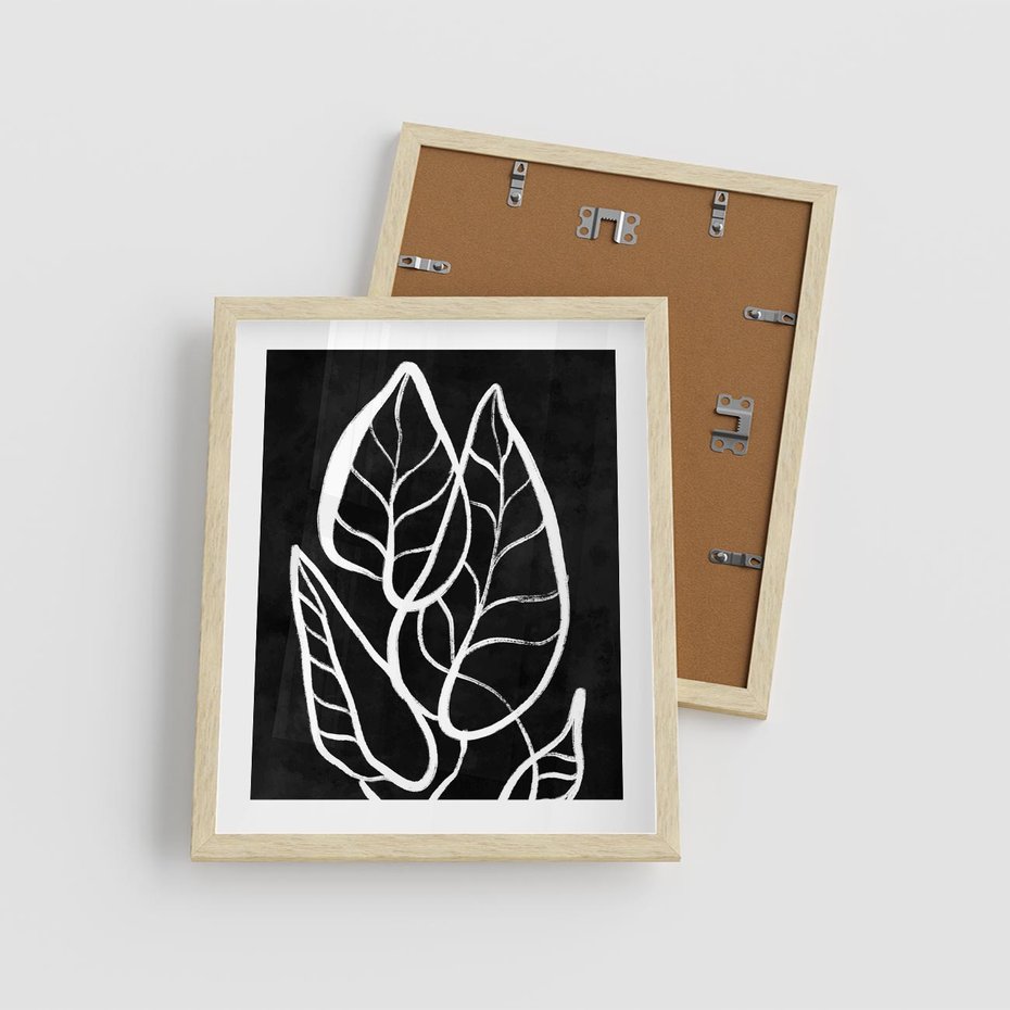 Plakat w ramie 40x50 - Lustrzane Odbicie - mroczna sztuka, minimalizm - rama drewno