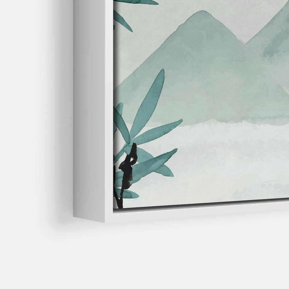 Obraz w ramie 80x80 - Zaklęte Wzgórza - krajobraz, japonia - rama biała