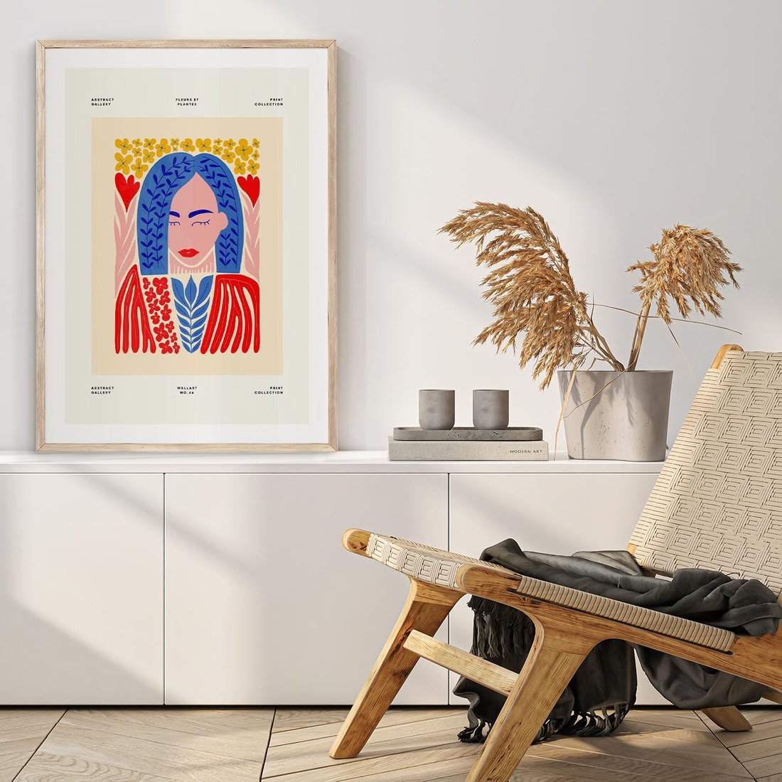 Plakat w ramie 50x70 - Impulsy Czasu - kobieca sztuka, abstrakcja - rama drewno