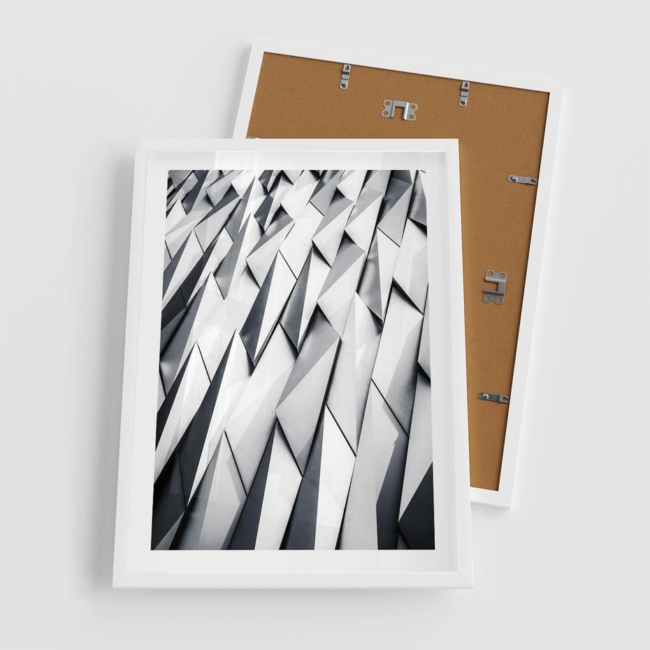 Plakat w ramie 50x70 - Geometryczna Nowoczesność - nowoczesna architektura, gemetryszne formy - rama biała