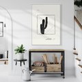 Obraz w ramie 80x120 - Zaklęta roślinna ekspresja - nowoczesna sztuka, minimalistyczny styl - rama biała