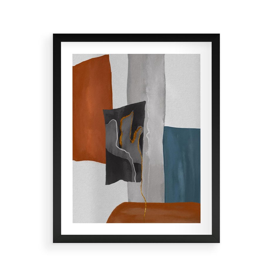 Plakat w ramie 40x50 - Nowoczesna geometria - nowoczesny, geometryczny - rama czarna