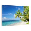 Obraz na płótnie 120x80 - Rajskie Malediwy: Plaża pod palmami - Malediwy, plaża