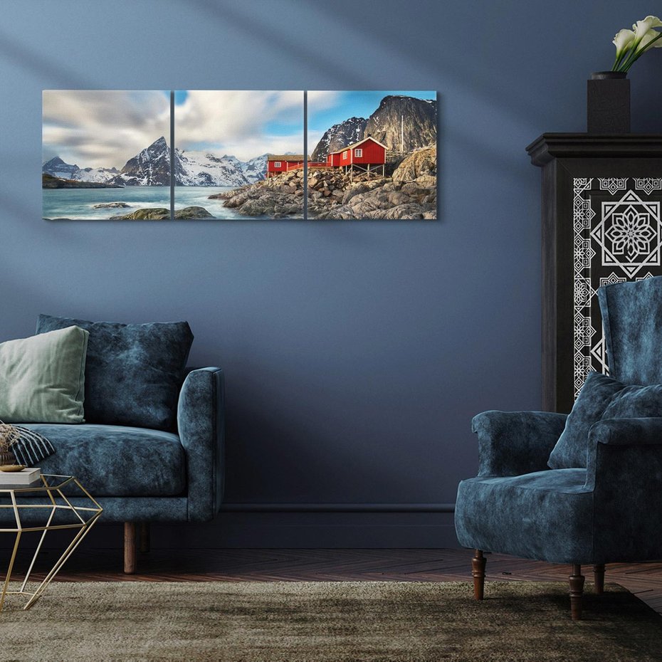 Obraz na płótnie 90x30 - Norweskie jezioro wśród gór - norwegia, jezioro