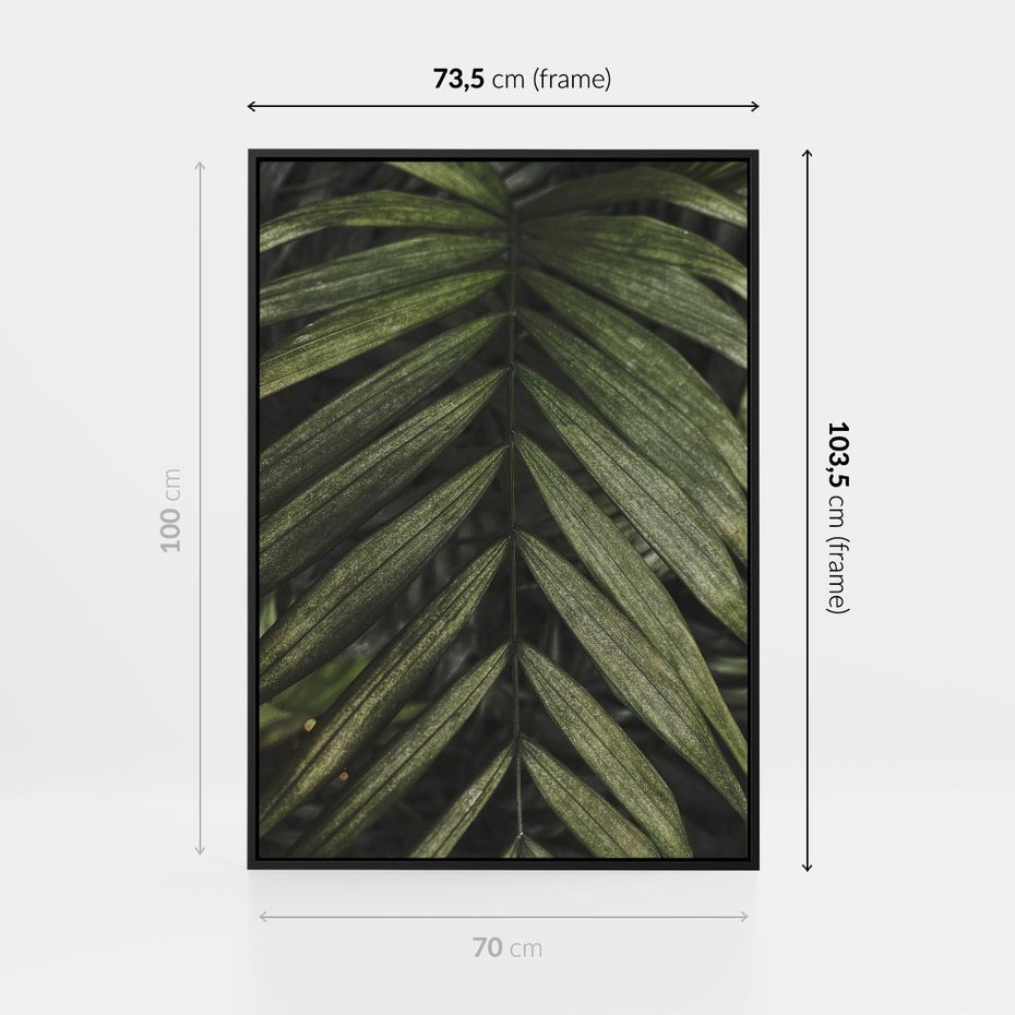 Obraz w ramie 70x100 - W Liściach Ukryte - zdjęcie, fotografia - rama czarna