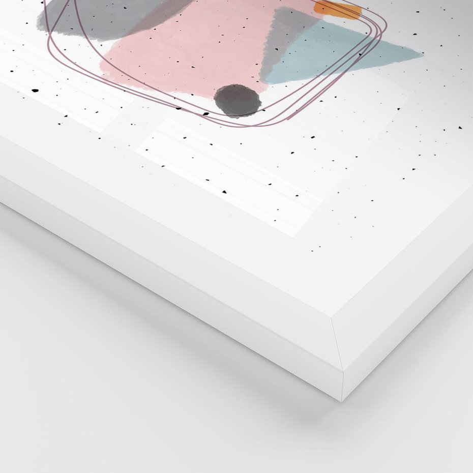 Plakat w ramie 30x40 - Migotliwa Opowieść - abstrakcyjna kompozycja, jak ręcznie malowana - rama biała