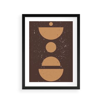 Plakat w ramie 40x50 - Impulsy Przestrzeni - mid century styl, nowoczesna grafika - rama czarna