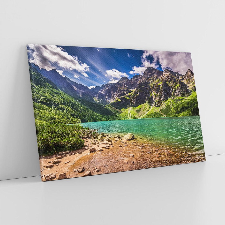 Obraz na płótnie 70x50 - Urok gór i jezior - góry, jezioro