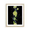 Plakat w ramie 40x50 - Świeżość Cytrusów - limonki, cytryny - rama drewno