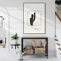 Obraz w ramie 50x70 - Zaklęta roślinna ekspresja - nowoczesna sztuka, minimalistyczny styl - rama czarna