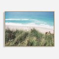 Obraz w ramie 100x70 - Harmonia Natury - widok z wydm, wydmy porośnięte trawami - rama drewno