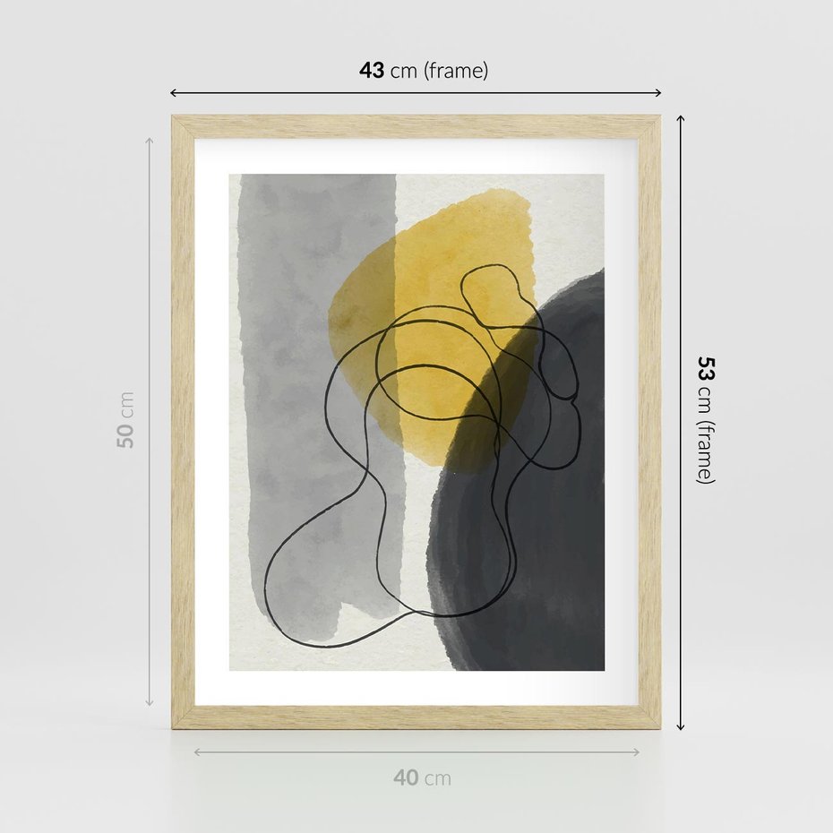 Plakat w ramie 40x50 - Kolorowe Akwarelowe Abstrakcje - abstrakcja, akwarelowe plamy - rama drewno