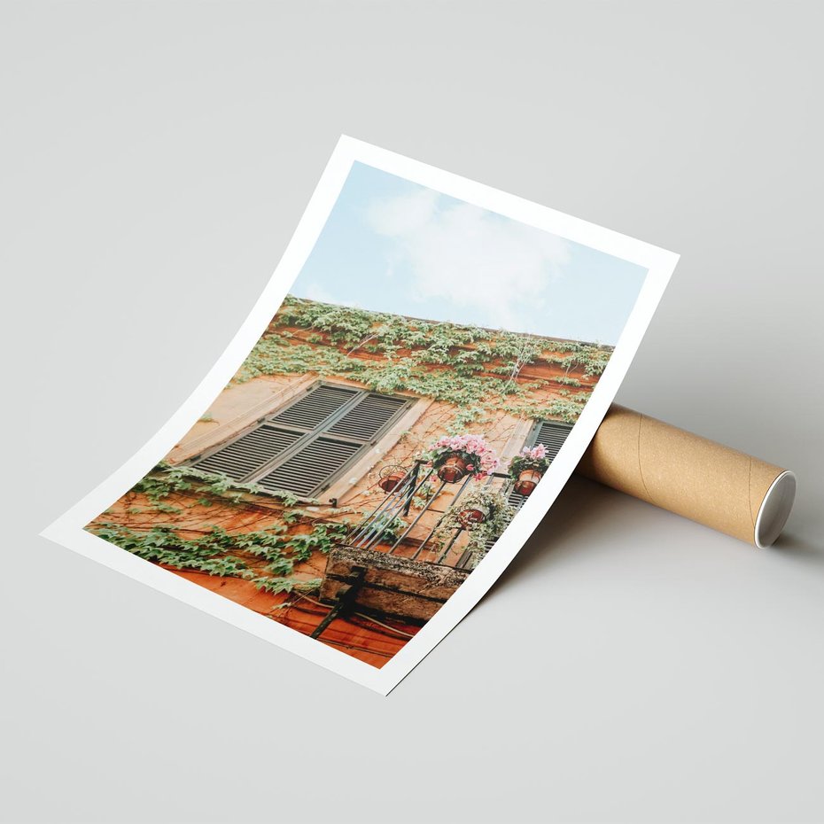 Plakat bez ramy 30x40 - Okno do włoskich budynków - włoskie, budynki