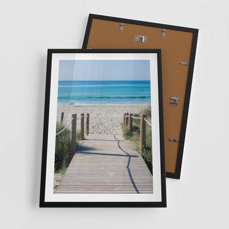 Plakat w ramie 50x70 - Żywa Natura - plaża, morze - rama czarna