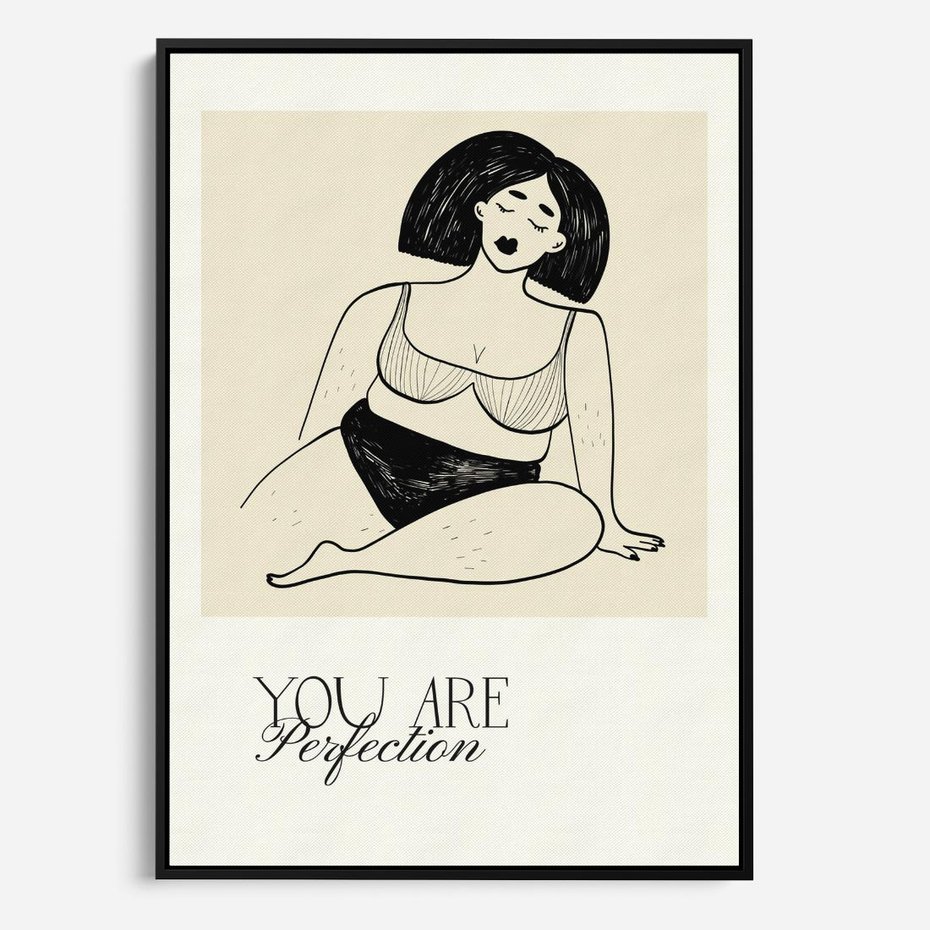 Obraz w ramie 50x70 - Harmonia Kształtów Bez Granic - siła kobiecości, rysunek - rama czarna