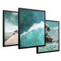 Zestaw obrazy w ramie 30x40 galeria - Plaża, palmy, hawaje, morze - rama czarna
