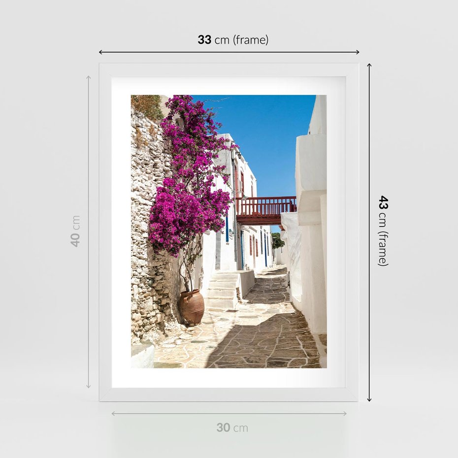 Plakat w ramie 30x40 - Kwiaty Chorwacji - kwiaty, Chorwacja - rama biała