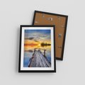 Plakat w ramie 30x40 - Zachód słońca na pomostach - zachód, słońca - rama czarna
