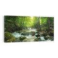Obraz na płótnie 140x70 - Ukojenie strumienia: Spotkanie z naturą - strumyk, las