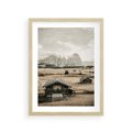 Plakat w ramie 30x40 - Klasyczny Urok Górskich Domków - domki, w górach - rama drewno