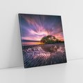 Obraz na płótnie 80x80 - Spokojne jezioro, fale, woda - jezioro, wyspa