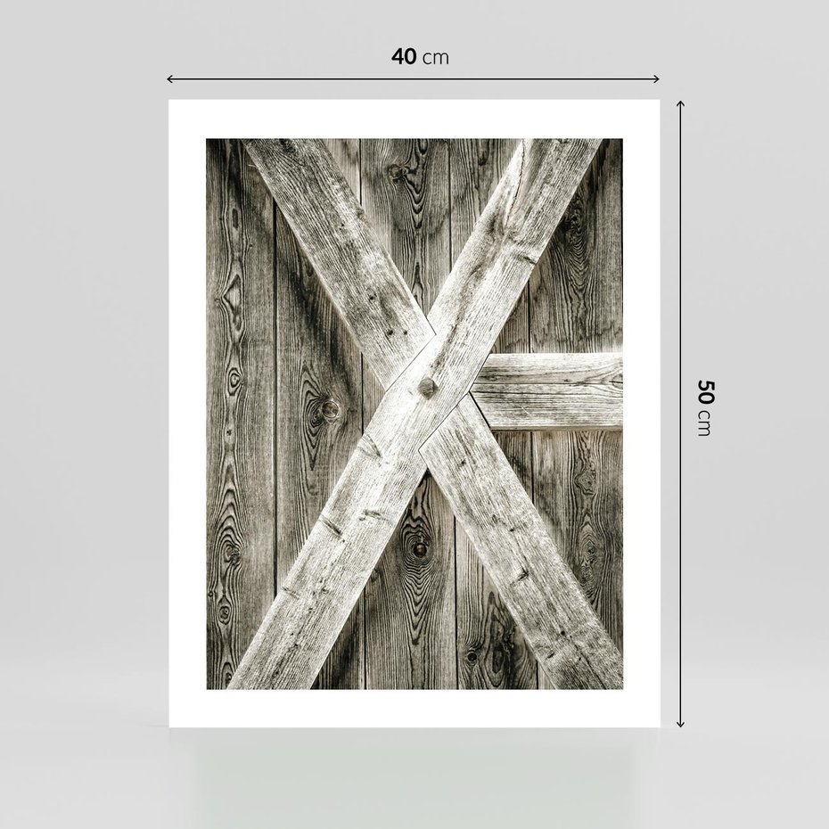 Plakat bez ramy 40x50 - Drewniane Drzwi do Stodoły - stare drzwi do stodoły, drewniane