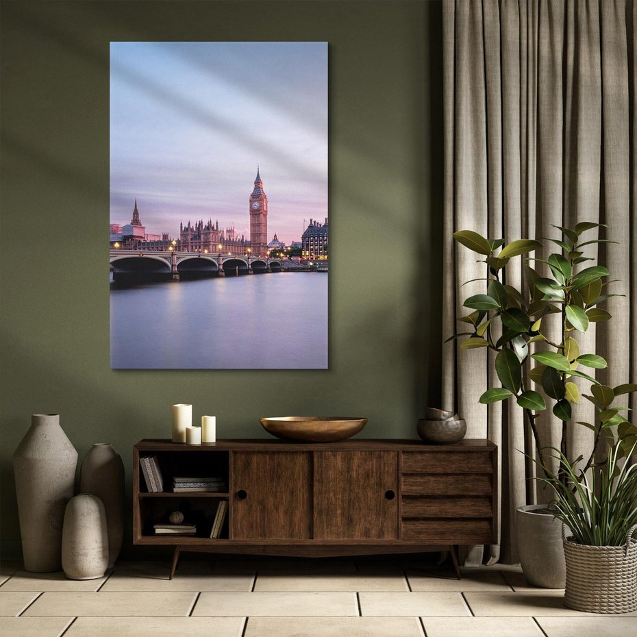 Obraz na płótnie 80x120 - Londyn - Big Ben nad rzeką, UK - Londyn, Big Ben