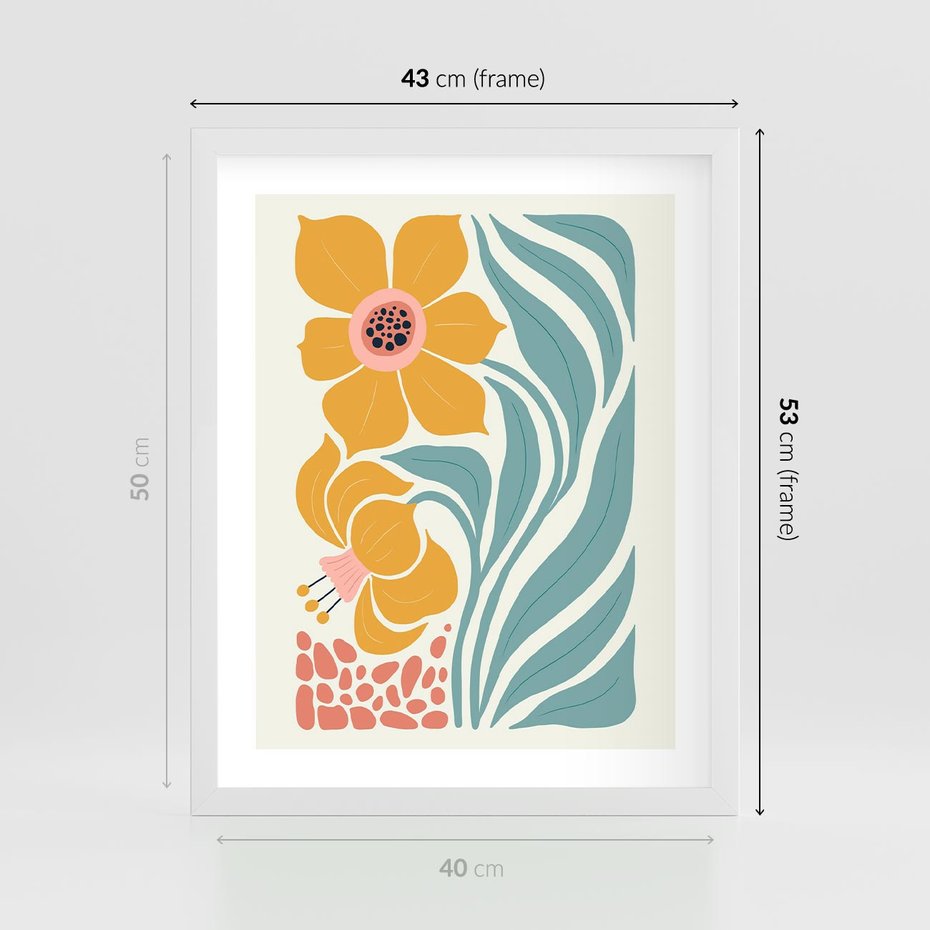 Plakat w ramie 40x50 - Pastelowa Piękność - nowoczesna sztuka, plakat - rama biała