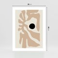 Plakat bez ramy 30x40 - Eksploracja Abstrakcji - beżowa absrakcyjna kompozycja, czarny akcent