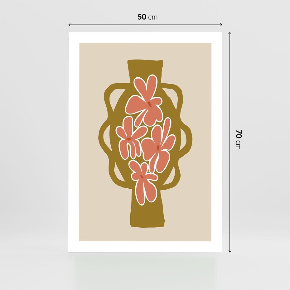 Plakat bez ramy 50x70 - Rozbijające Formy - abstrakcyjny plakat, kwiaty na wazonie