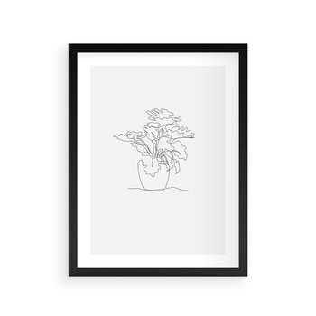 Plakat w ramie 40x50 - Rozkwitające Formy - szkic, minimalizm - rama czarna