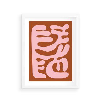 Plakat w ramie 50x70 - Migotliwe Boho Marzenia - abstrakcyjny obraz, plakat - rama biała