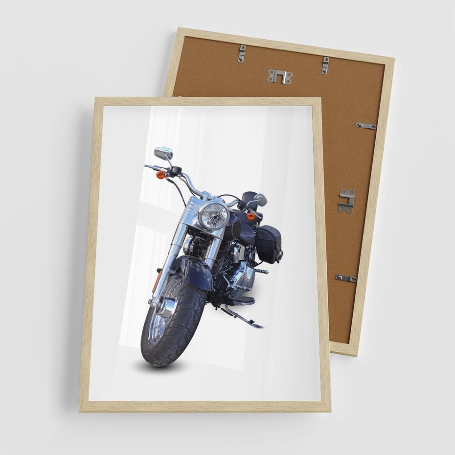 Plakat w ramie 50x70 - Motocykl w ruchu - motor, bike - rama drewno