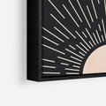 Obraz w ramie 70x100 - Słoneczny Portret Duszy - boho czarne słońce, nowoczesna grafika - rama czarna