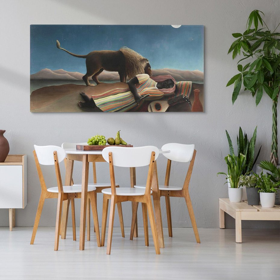 Obraz na płótnie 100x50 - "Sleeping Gypsy" (1897) Henriego Rousseau - Reprodukcja - reprodukcja, obraz na płótnie