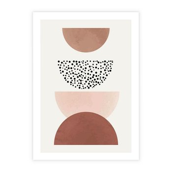 Plakat bez ramy 30x40 - Geometryczna Harmonia w Brązach i Beżach - geometryczne kształty, brązy i beże