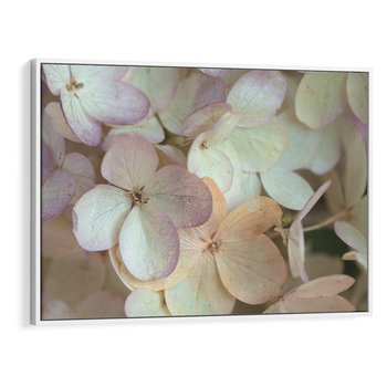 Obraz w ramie 100x70 - Kwiatowy taniec - kwiaty, hortensje - rama biała