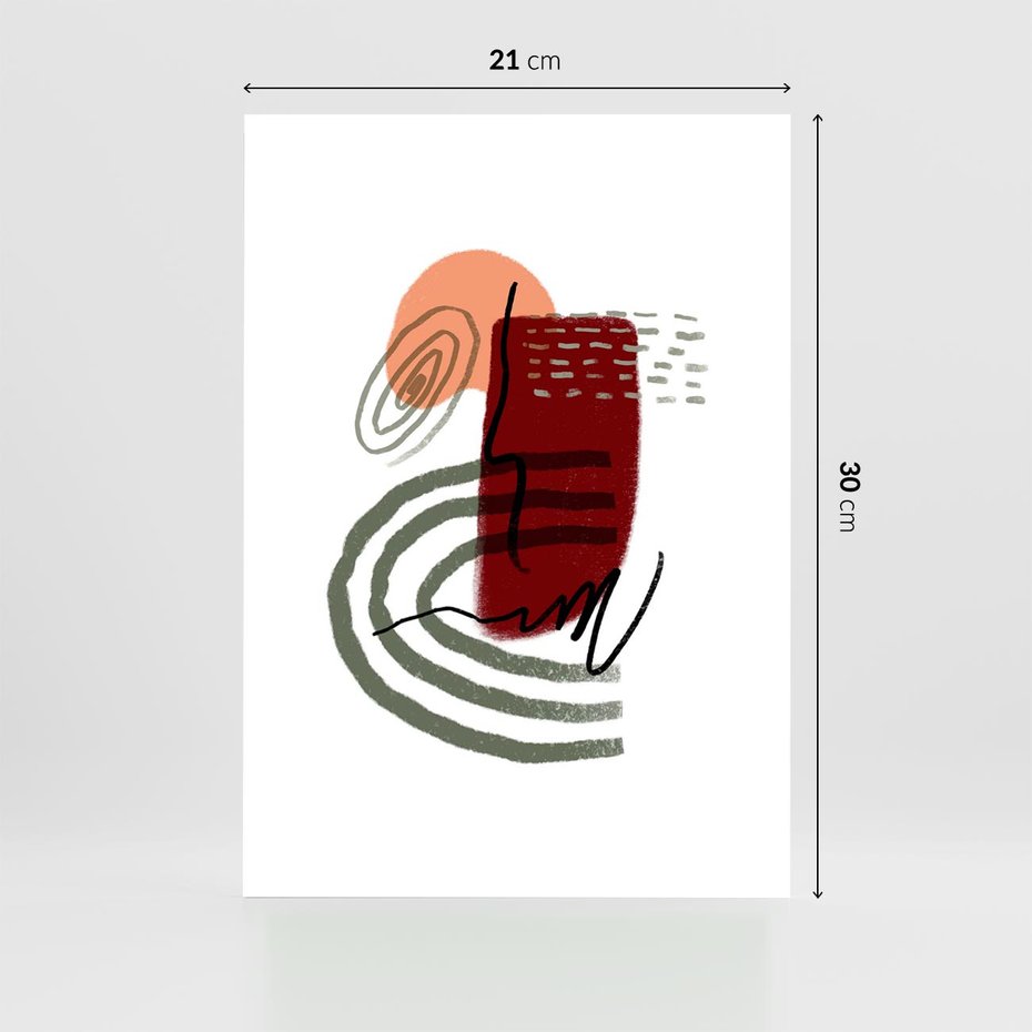 Plakat bez ramy 21x30 - Boho Raj - abstrakcyjna sztuka, boho kształty