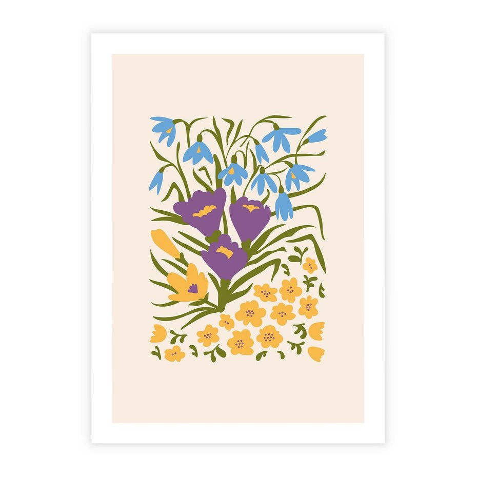 Plakat bez ramy 30x40 - Kwiatowe Przenikanie - kwiaty, sztuka nowoczesna