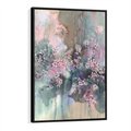 Obraz w ramie 70x100 - Efemeryczne Kwitnienie Drzew - akwarela, rozmyte pastelowe tłó - rama czarna